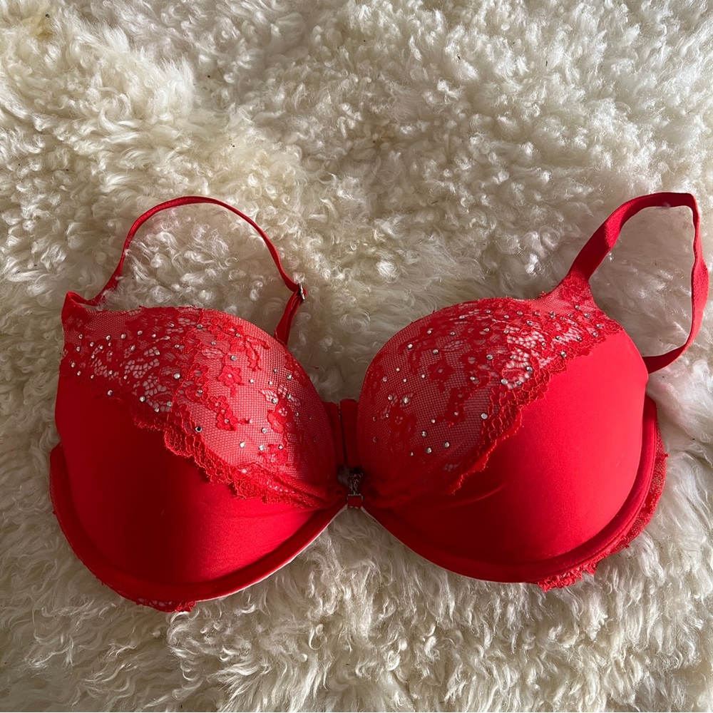 Victorias Secret padded Demi red bra 34D